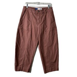 Old Navy Womens Pants High Waisted Barrel Ankle Taupe 10